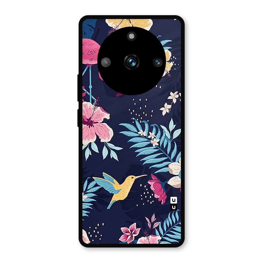 Tropical Flamingo Pattern Metal Back Case for Realme 11 Pro
