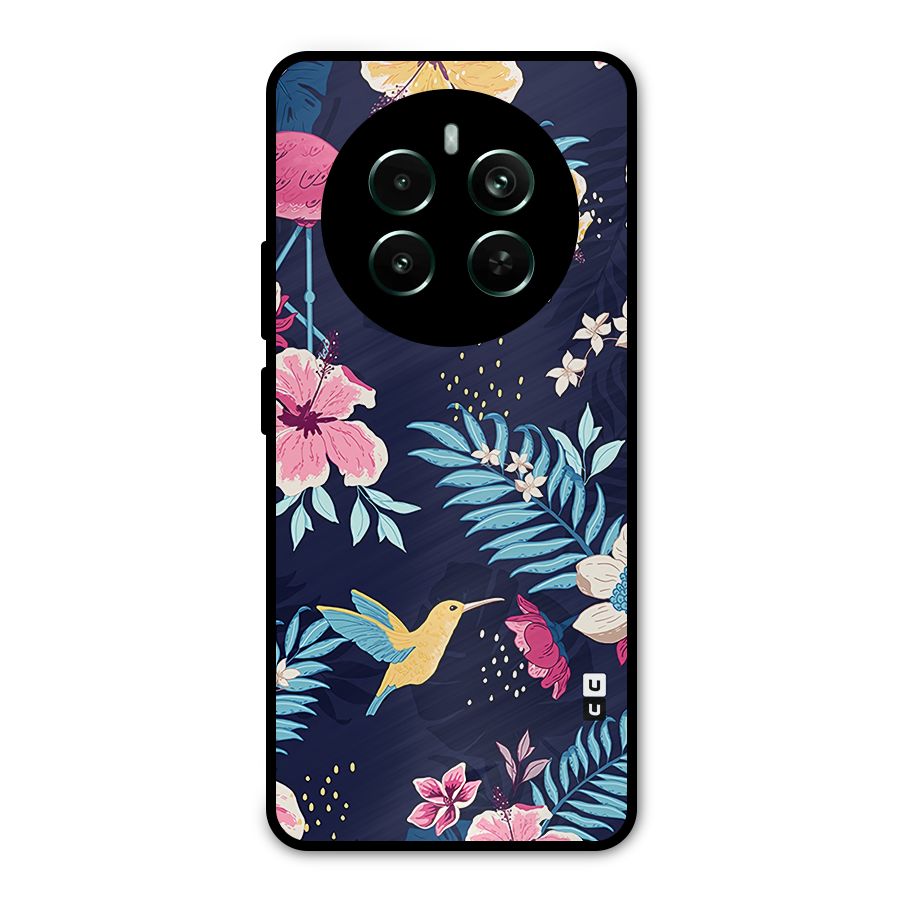 Tropical Flamingo Pattern Metal Back Case for Realme 12 Pro Plus