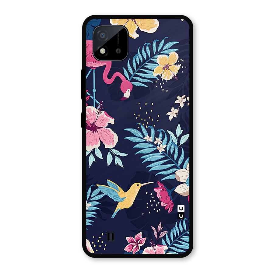 Tropical Flamingo Pattern Metal Back Case for Realme C11 2021