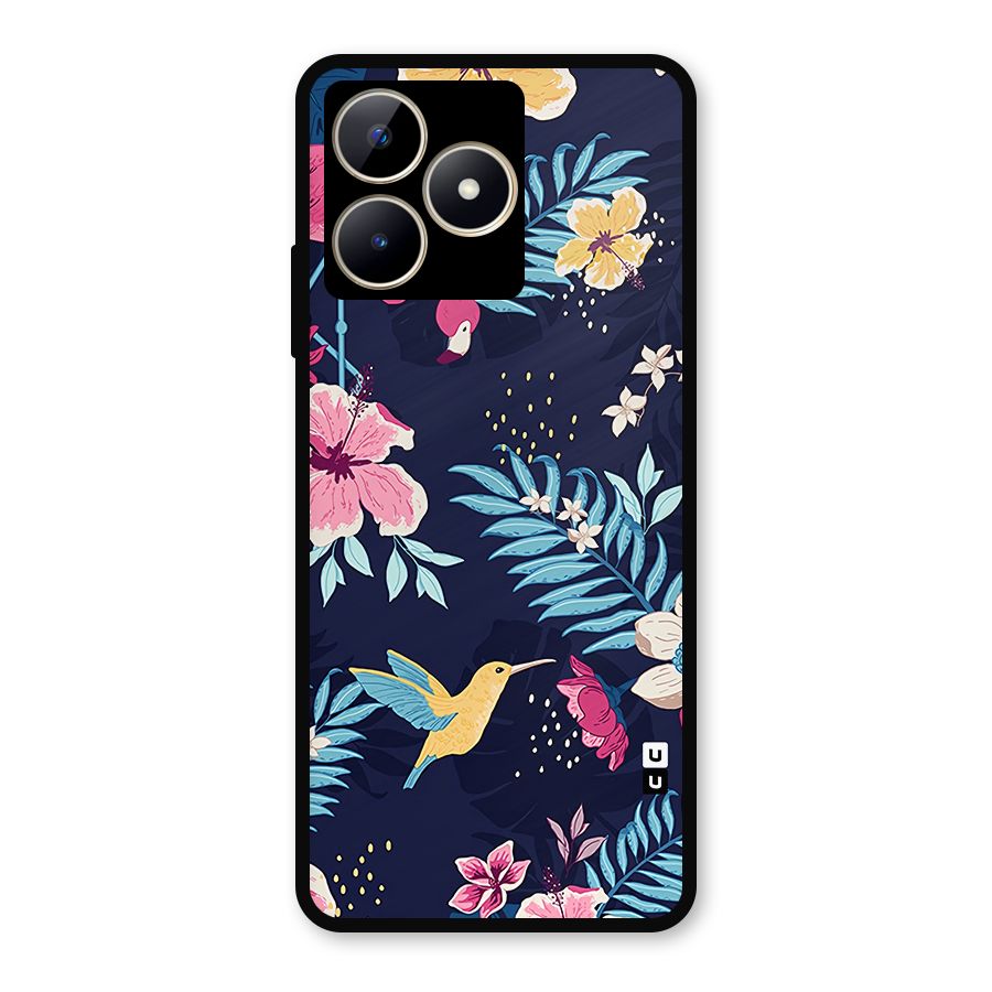 Tropical Flamingo Pattern Metal Back Case for Realme C53