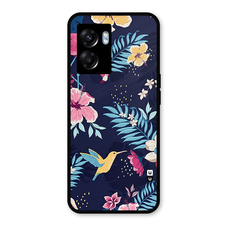 Tropical Flamingo Pattern Metal Back Case for Realme Narzo 50 5G
