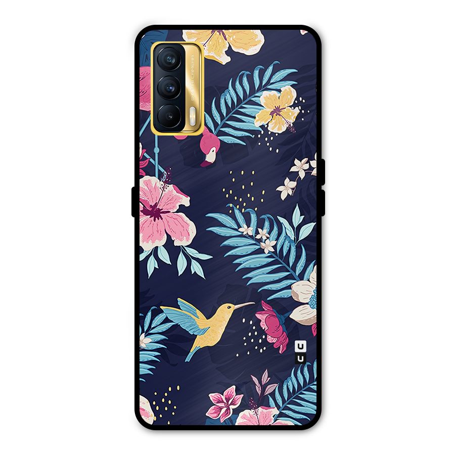 Tropical Flamingo Pattern Metal Back Case for Realme X7