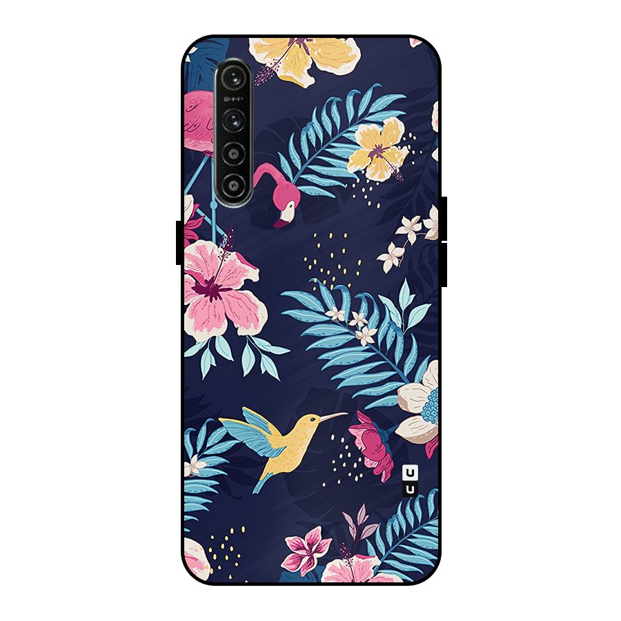 Tropical Flamingo Pattern Metal Back Case for Realme XT