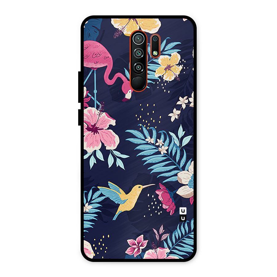 Tropical Flamingo Pattern Metal Back Case for Redmi 9 Prime