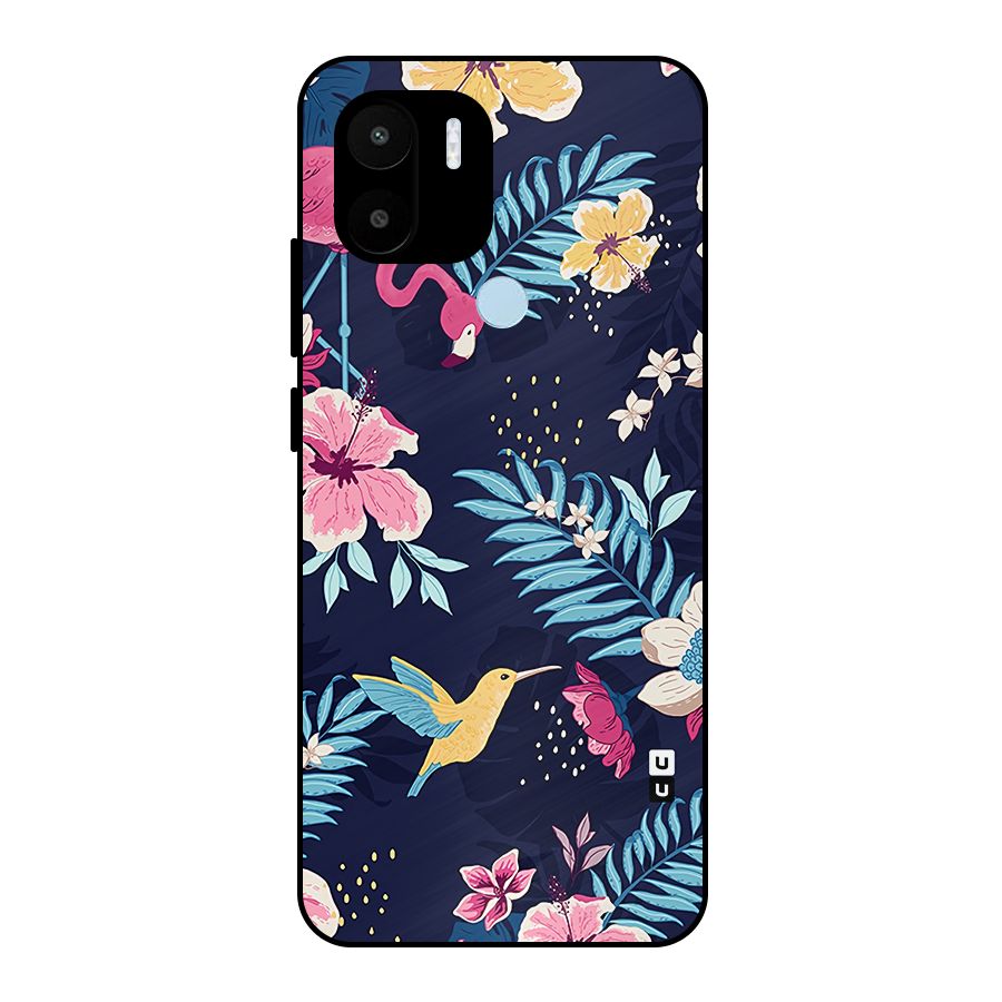 Tropical Flamingo Pattern Metal Back Case for Redmi A2+