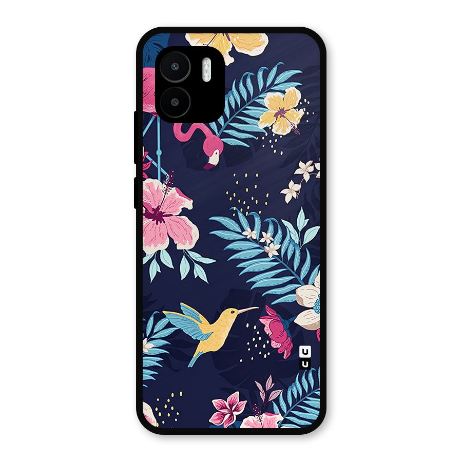 Tropical Flamingo Pattern Metal Back Case for Redmi A2
