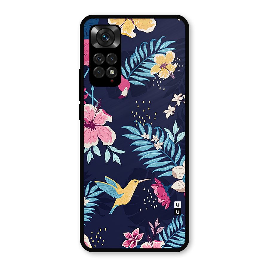 Tropical Flamingo Pattern Metal Back Case for Redmi Note 11s