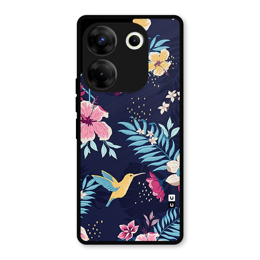 Tropical Flamingo Pattern Metal Back Case for Tecno Camon 20