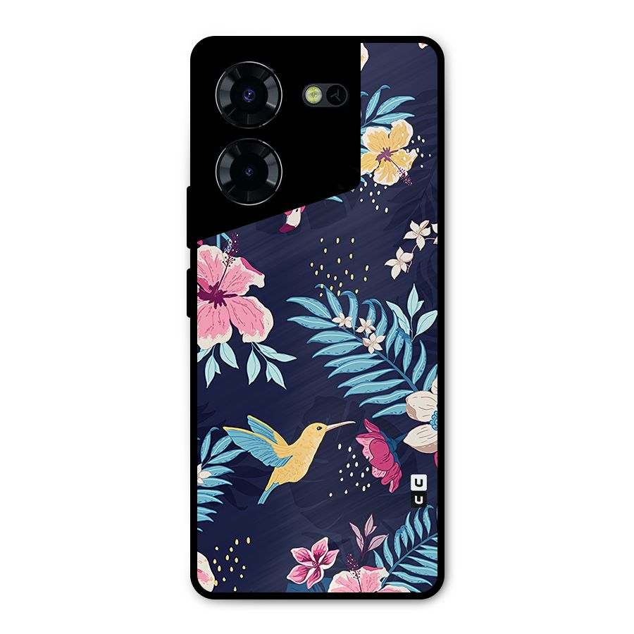 Tropical Flamingo Pattern Metal Back Case for Tecno Pova 5 Pro 5G