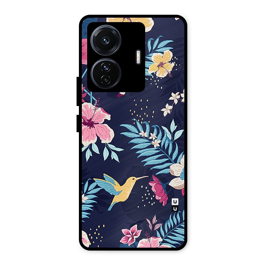 Tropical Flamingo Pattern Metal Back Case for Vivo T1 Pro