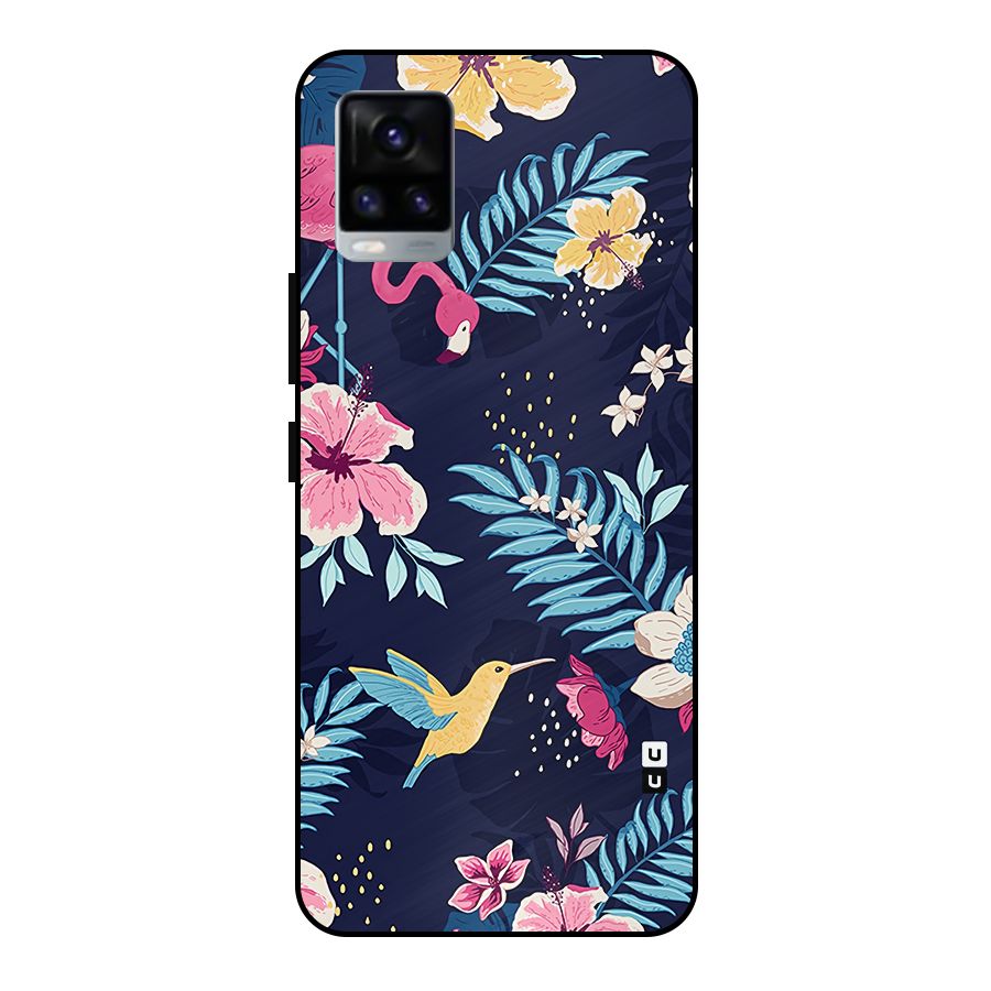 Tropical Flamingo Pattern Metal Back Case for Vivo V20 2021