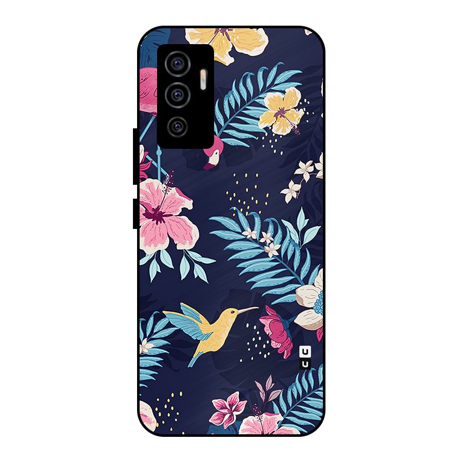 Tropical Flamingo Pattern Metal Back Case for Vivo V23e