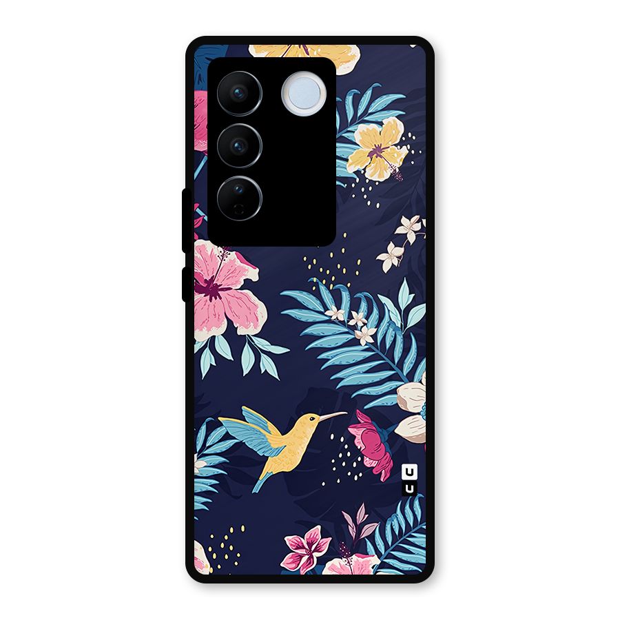 Tropical Flamingo Pattern Metal Back Case for Vivo V27
