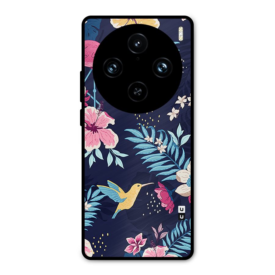 Tropical Flamingo Pattern Metal Back Case for Vivo X100 Pro