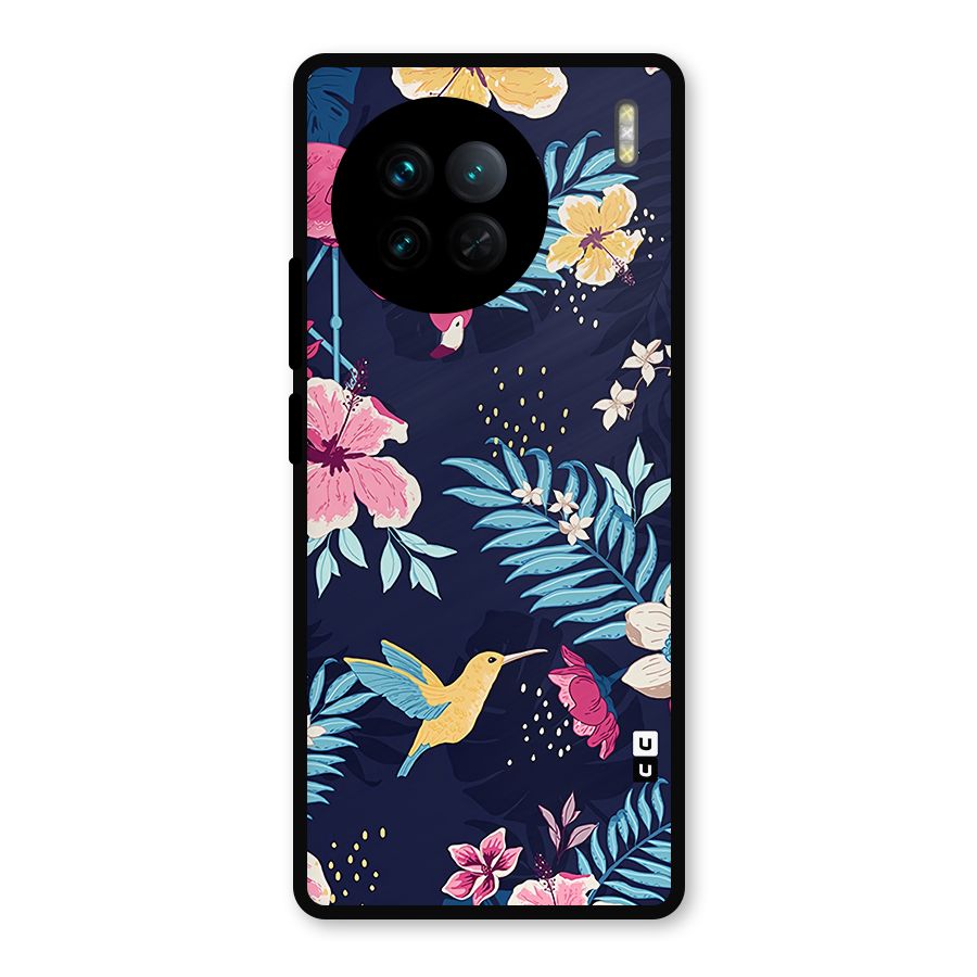 Tropical Flamingo Pattern Metal Back Case for Vivo X90