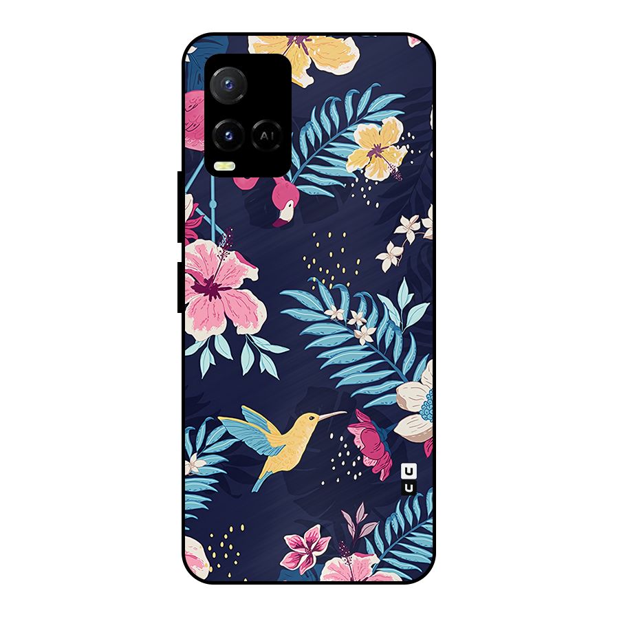Tropical Flamingo Pattern Metal Back Case for Vivo Y21