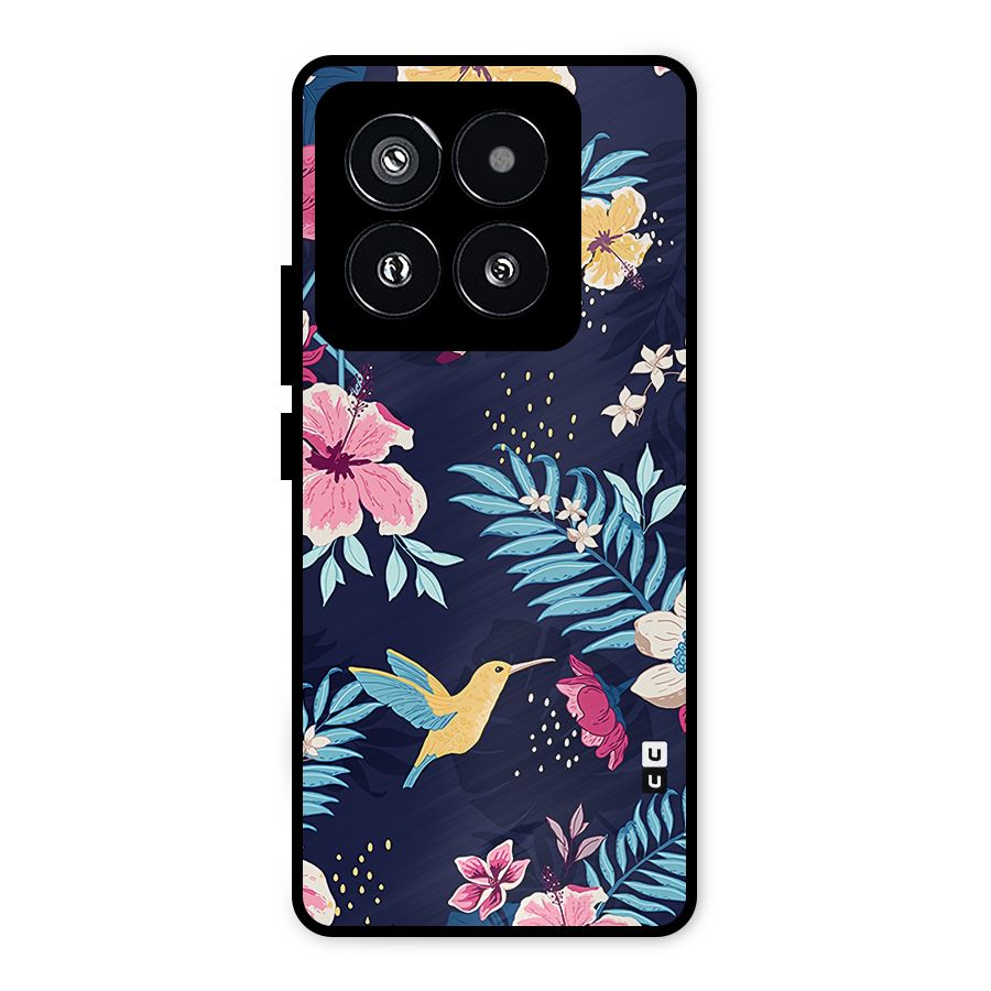 Tropical Flamingo Pattern Metal Back Case for Xiaomi 14 Pro