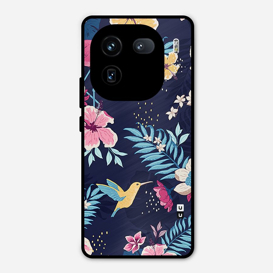 Tropical Flamingo Pattern Metal Back Case for iQOO 12