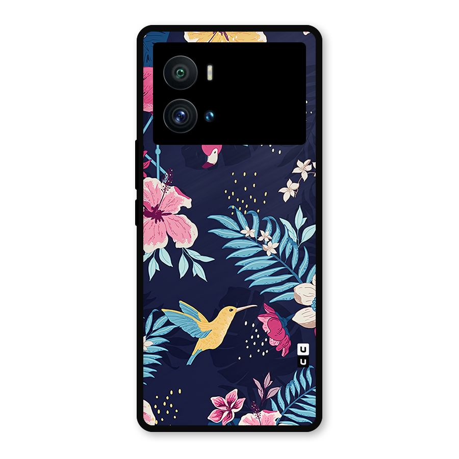 Tropical Flamingo Pattern Metal Back Case for iQOO 9 Pro