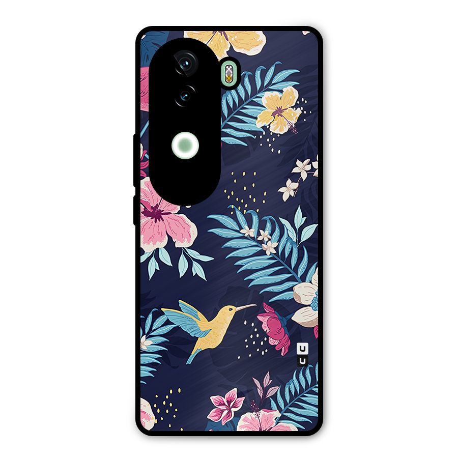 Tropical Flamingo Pattern Metal Back Case for iQOO Z9s