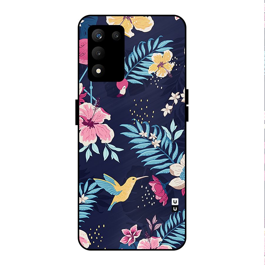 Tropical Flamingo Pattern Metal Back Case for realme 9 5G SE