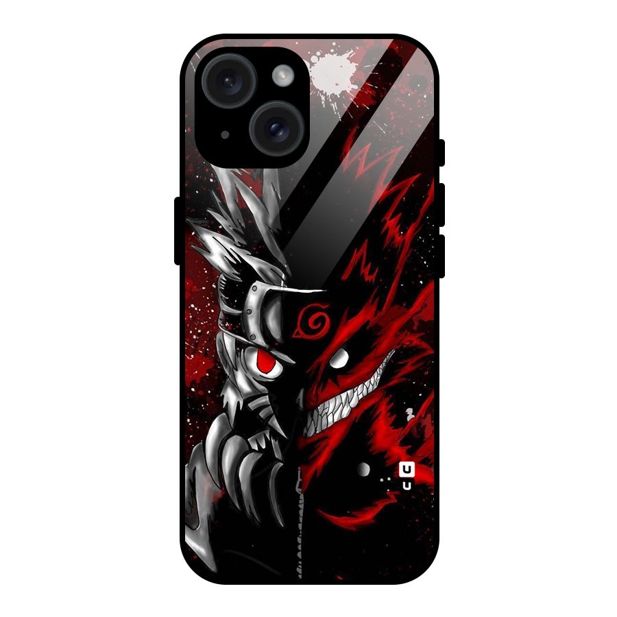 Two Face Naruto Glass Back Case for iPhone 15