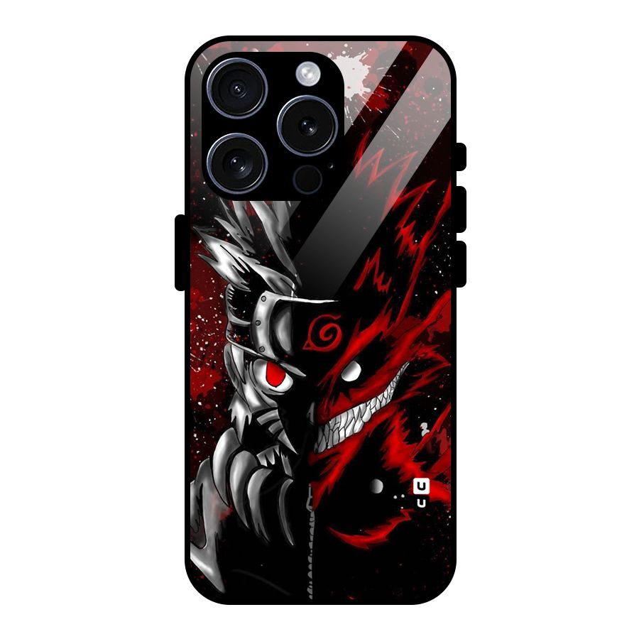 Two Face Naruto Glass Back Case for iPhone 15 Pro