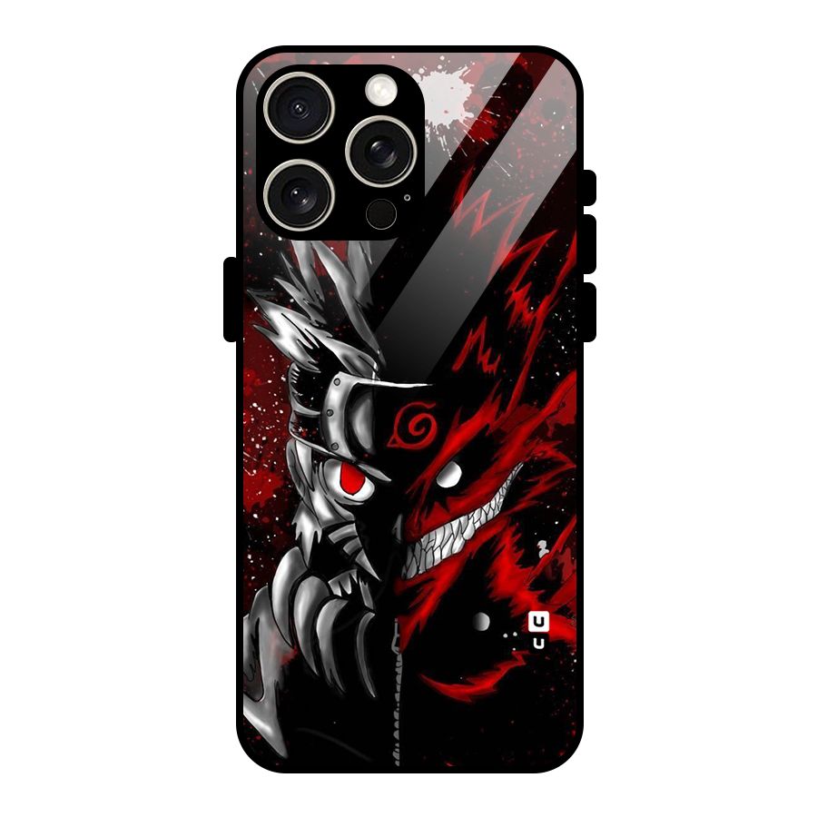 Two Face Naruto Glass Back Case for iPhone 15 Pro Max
