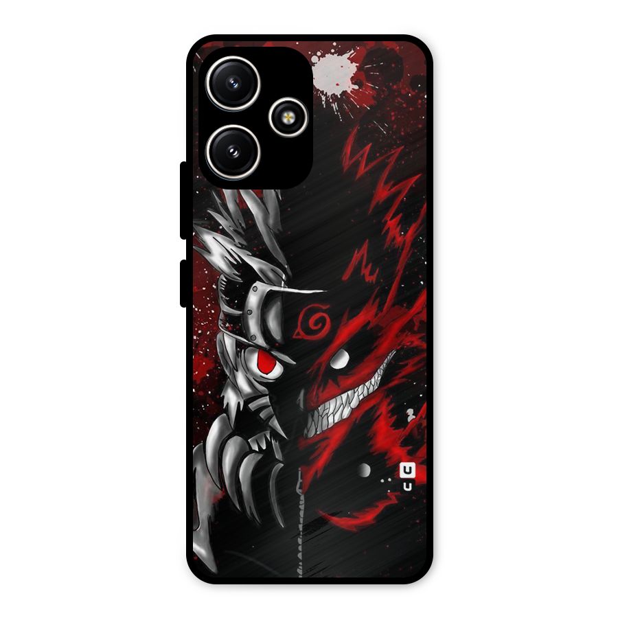 Two Face Naruto Metal Back Case for Poco M6 Pro