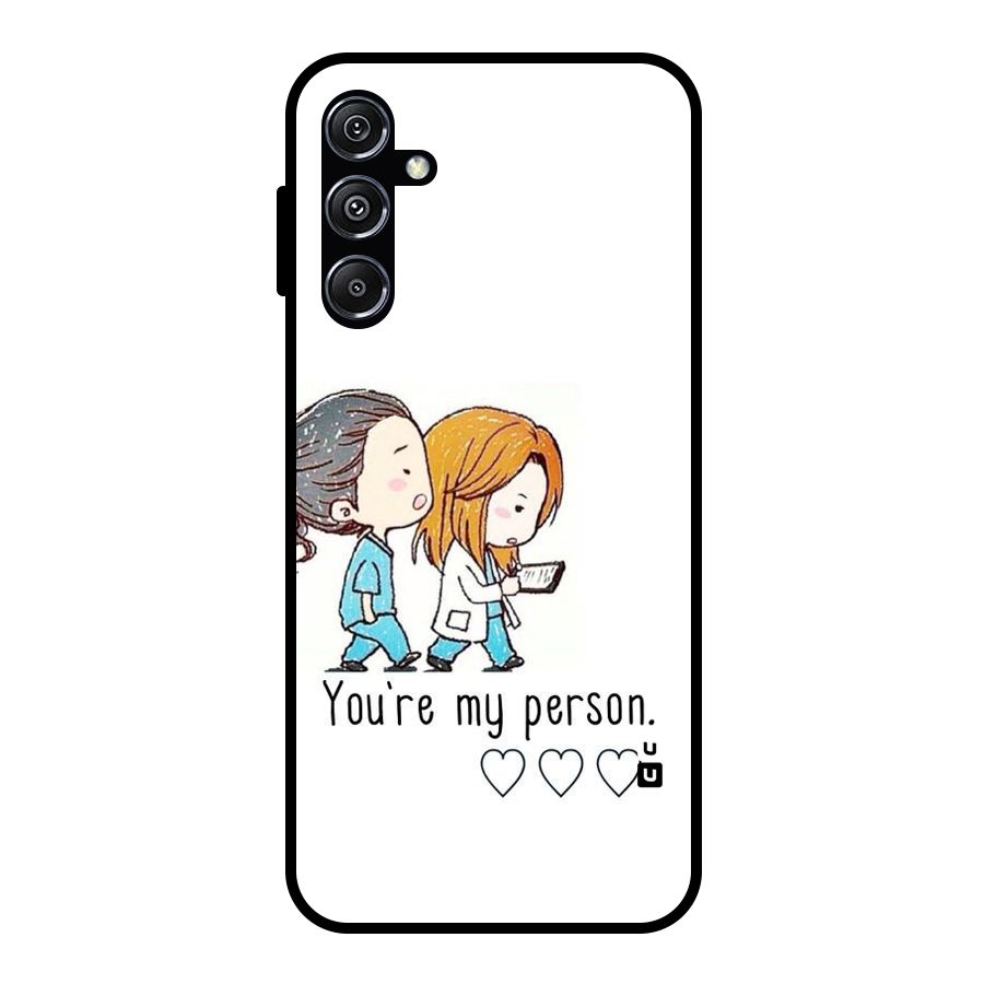 Two Friends In Coat Glass Back Case for Galaxy M34 5G