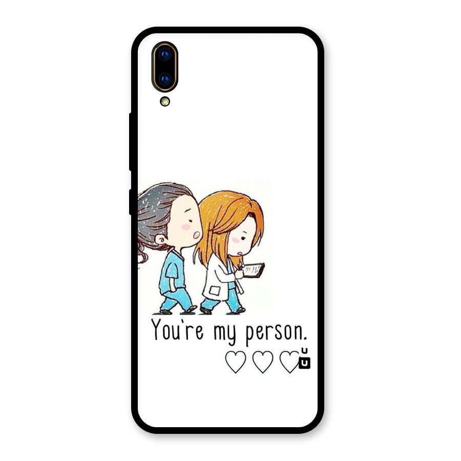 Two Friends In Coat Glass Back Case for Vivo V11 Pro