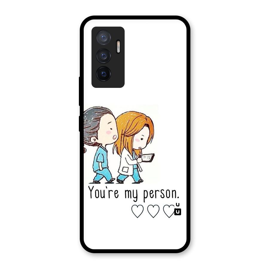 Two Friends In Coat Glass Back Case for Vivo V23e