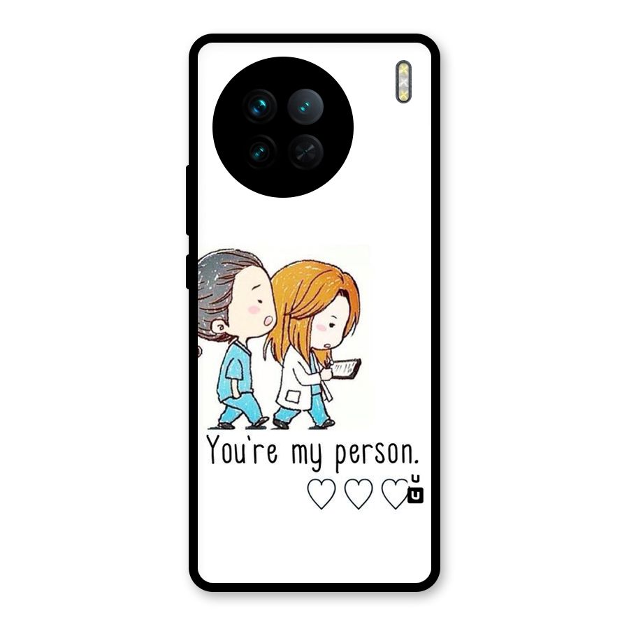 Two Friends In Coat Glass Back Case for Vivo X90