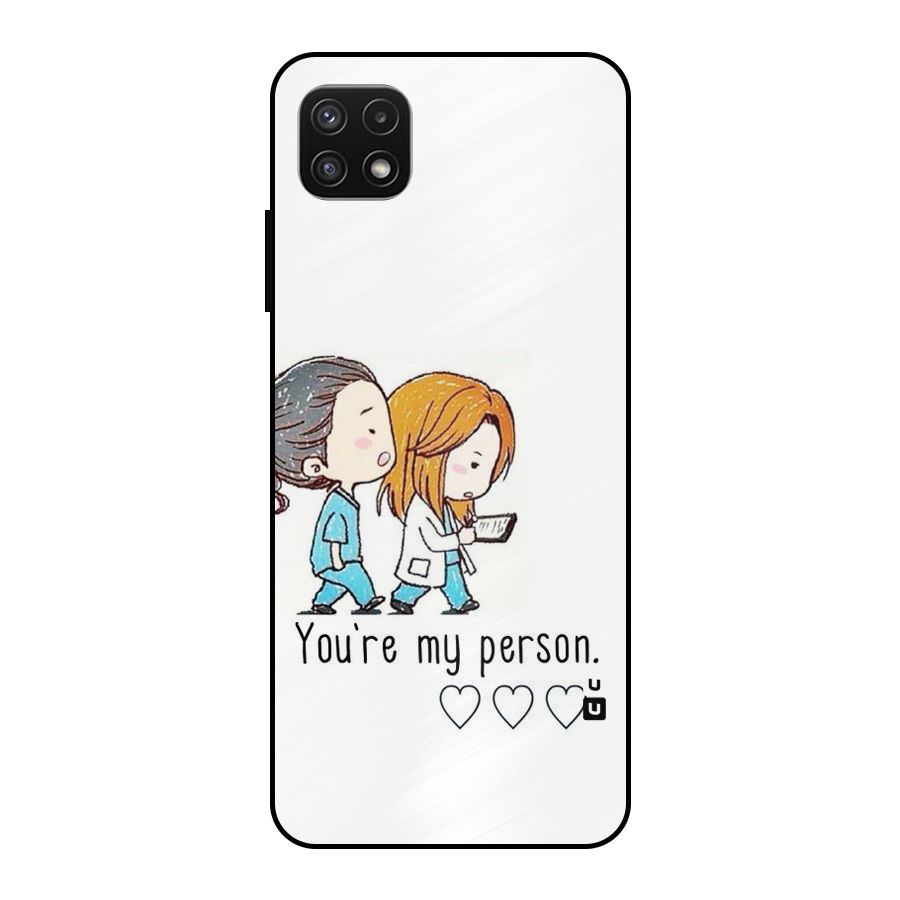 Two Friends In Coat Metal Back Case for Galaxy A22 5G