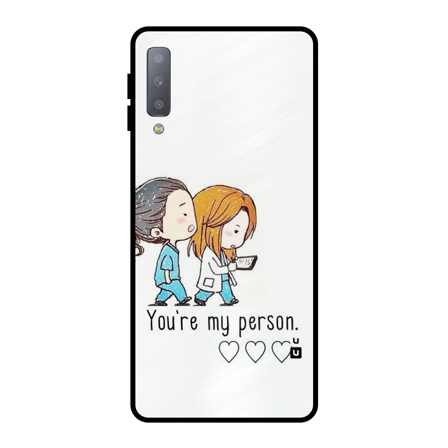 Two Friends In Coat Metal Back Case for Galaxy A7 (2018)