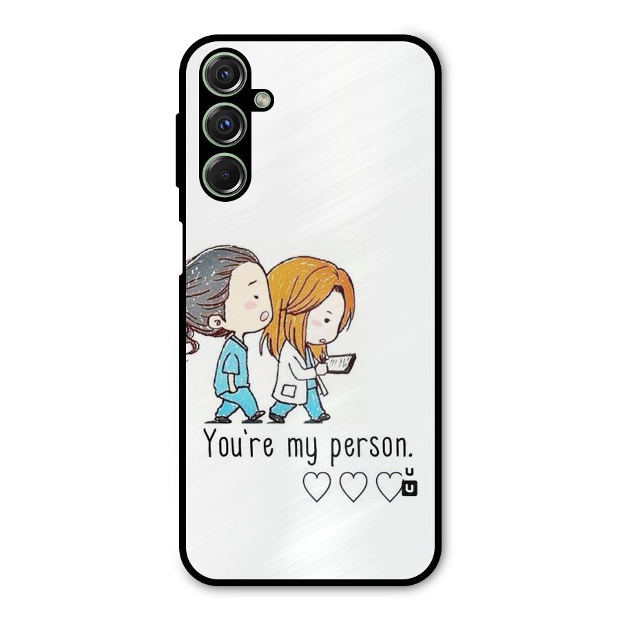 Two Friends In Coat Metal Back Case for Galaxy F34