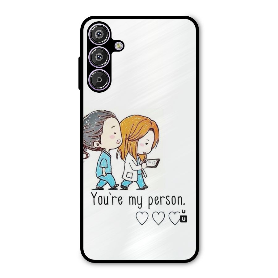 Two Friends In Coat Metal Back Case for Galaxy M15