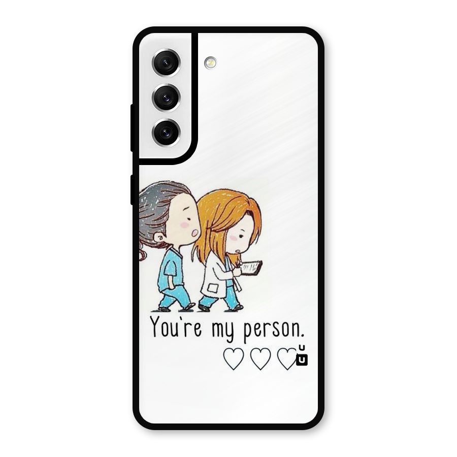 Two Friends In Coat Metal Back Case for Galaxy S21 FE 5G