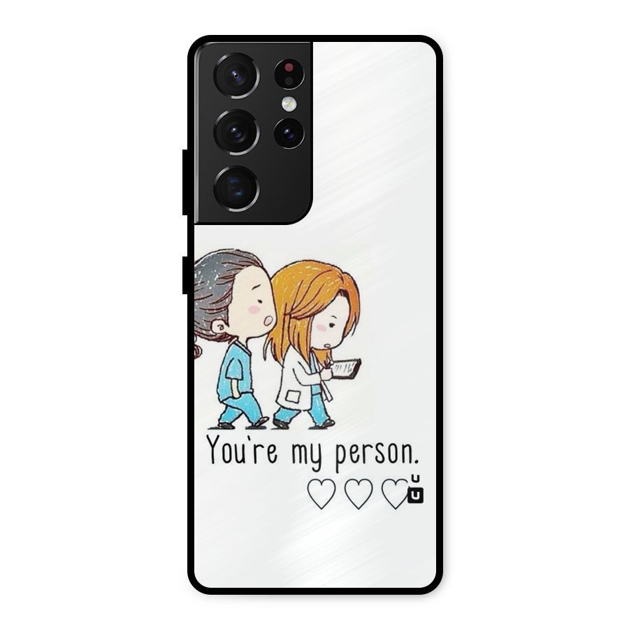 Two Friends In Coat Metal Back Case for Galaxy S21 Ultra 5G