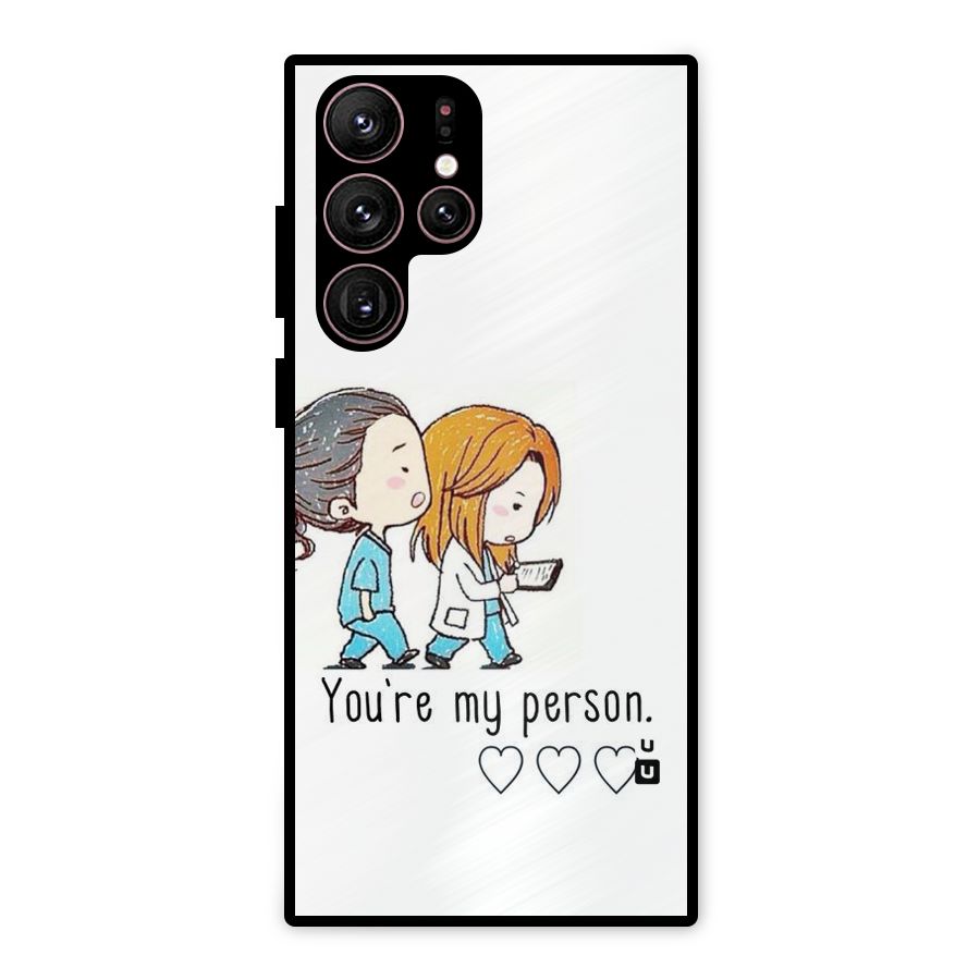 Two Friends In Coat Metal Back Case for Galaxy S22 Ultra 5G