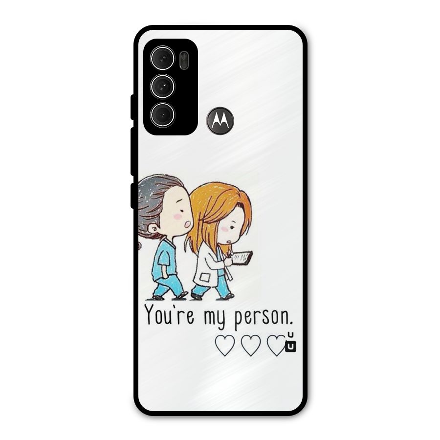 Two Friends In Coat Metal Back Case for Moto G60