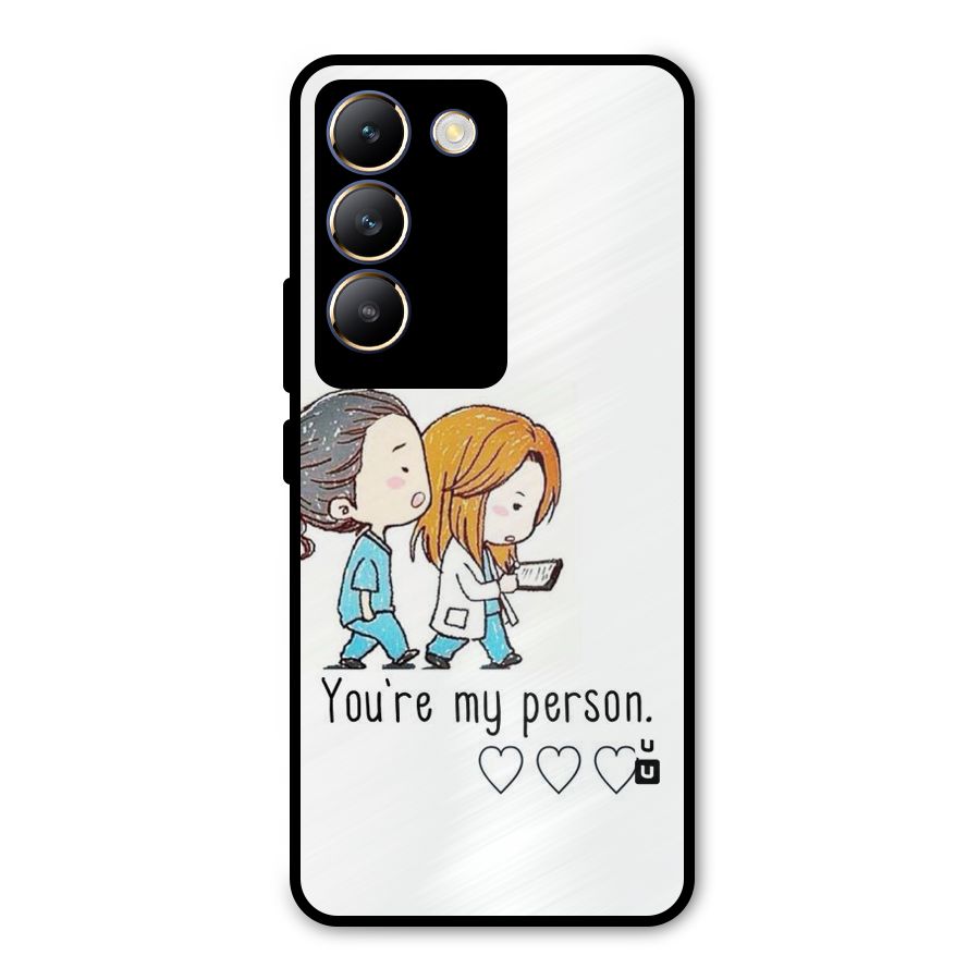 Two Friends In Coat Metal Back Case for Vivo T3 5G