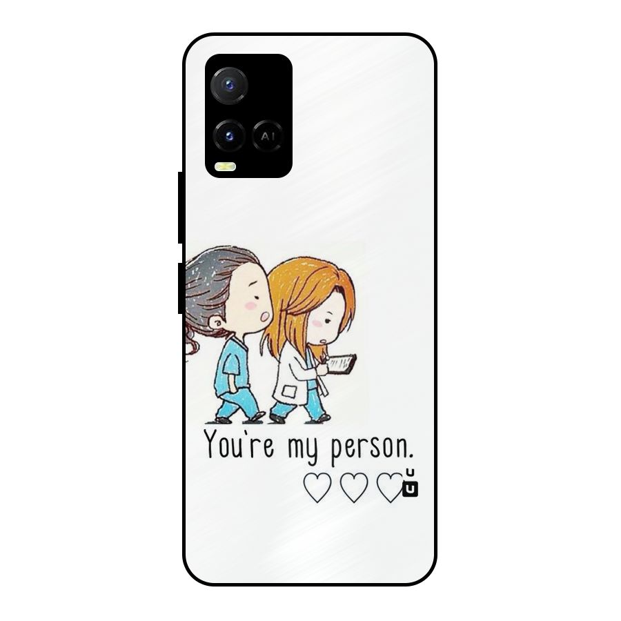 Two Friends In Coat Metal Back Case for Vivo Y21T