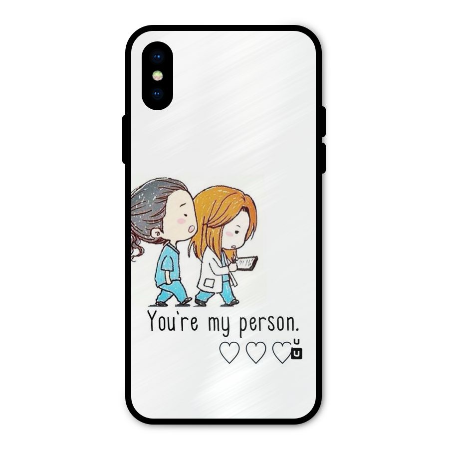Two Friends In Coat Metal Back Case for iPhone XS
