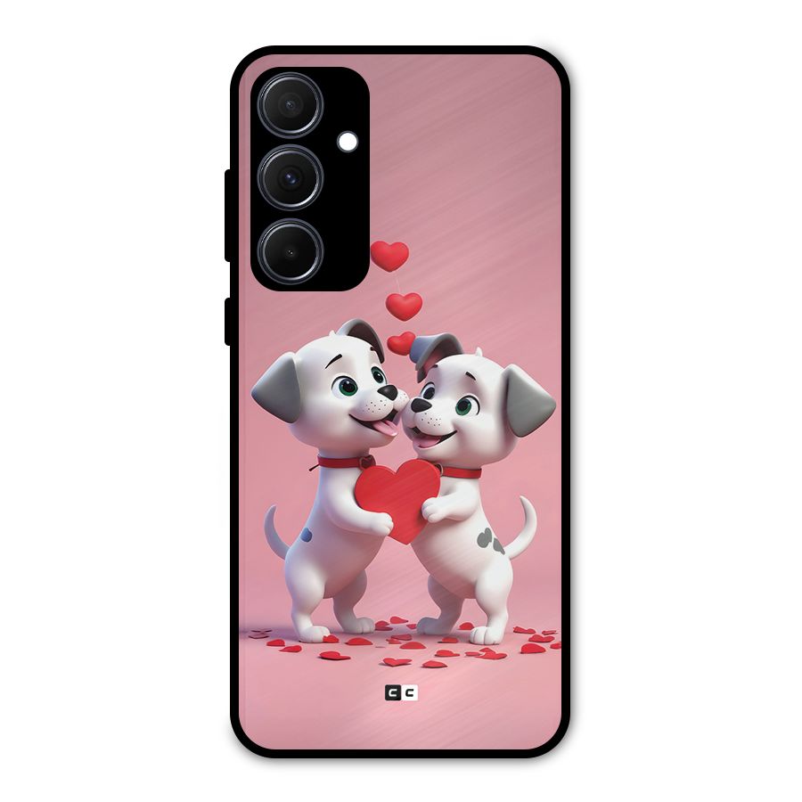 Two Puppies Together Metal Back Case for Galaxy A35
