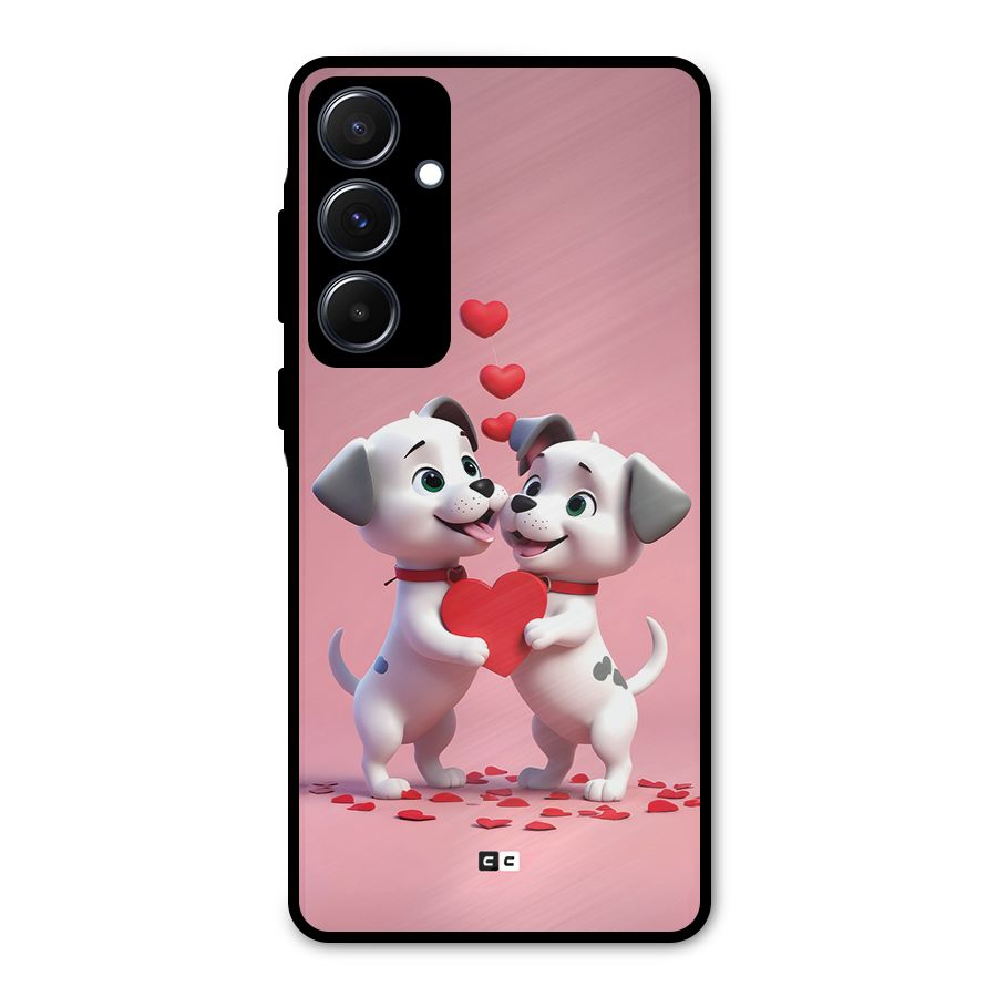Two Puppies Together Metal Back Case for Galaxy A55