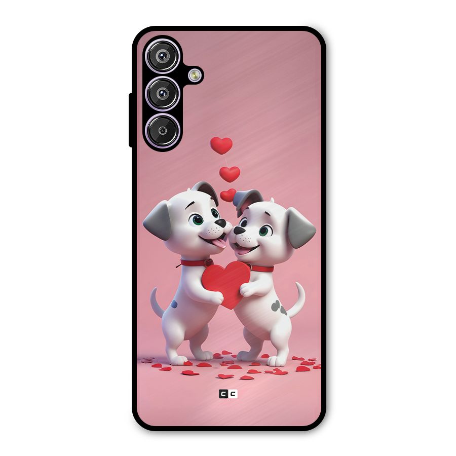 Two Puppies Together Metal Back Case for Galaxy M15