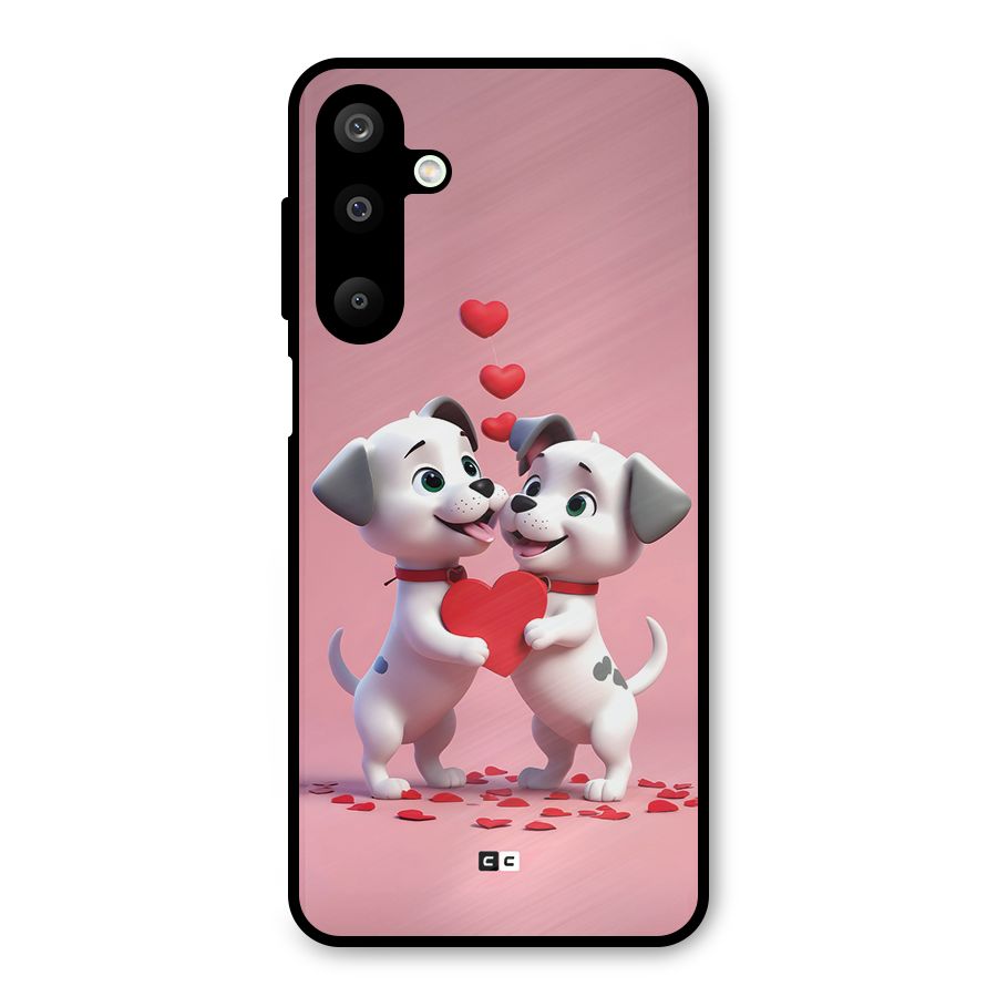 Two Puppies Together Metal Back Case for Galaxy M16