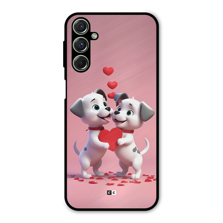 Two Puppies Together Metal Back Case for Galaxy M34