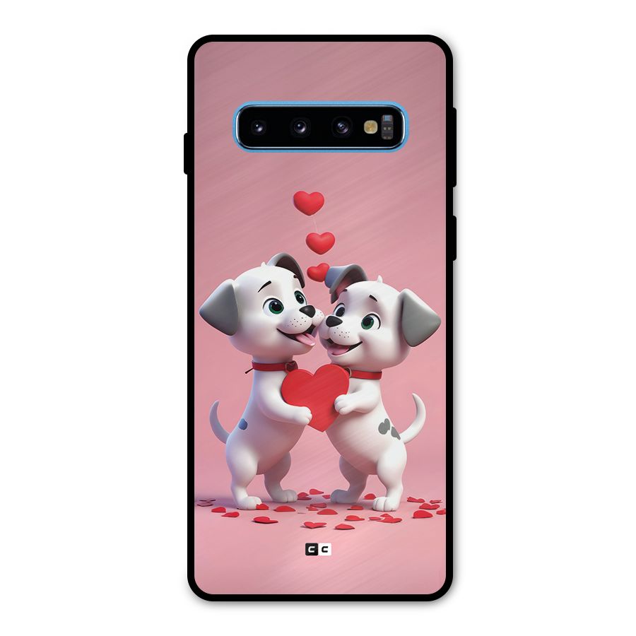 Two Puppies Together Metal Back Case for Galaxy S10